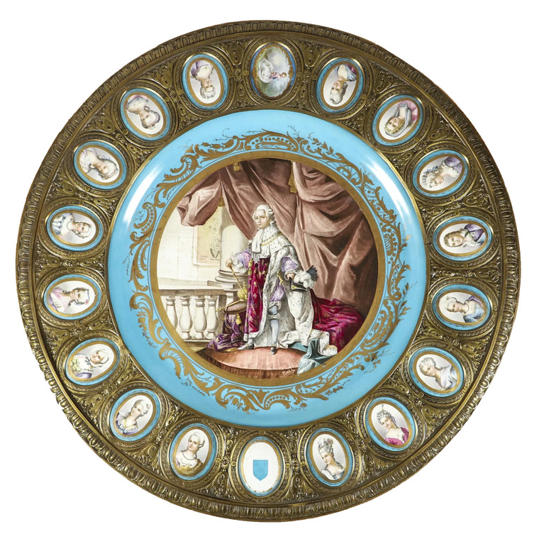 19th cent Sevres Porcelain Salon Table with Portraits