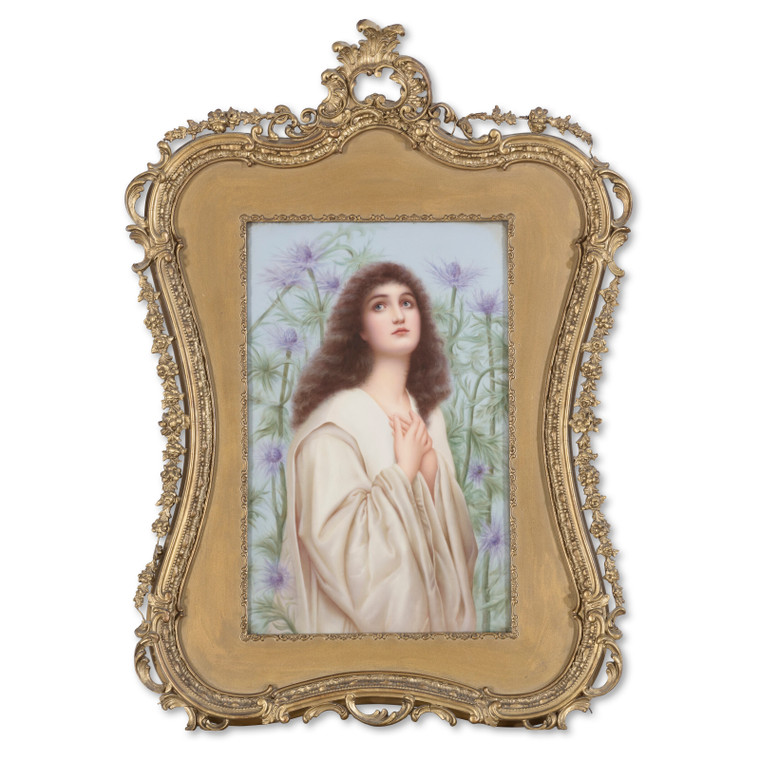 A LARGE BERLIN (K.P.M.) PORCELAIN RECTANGULAR PLAQUE OF A BEAUTY