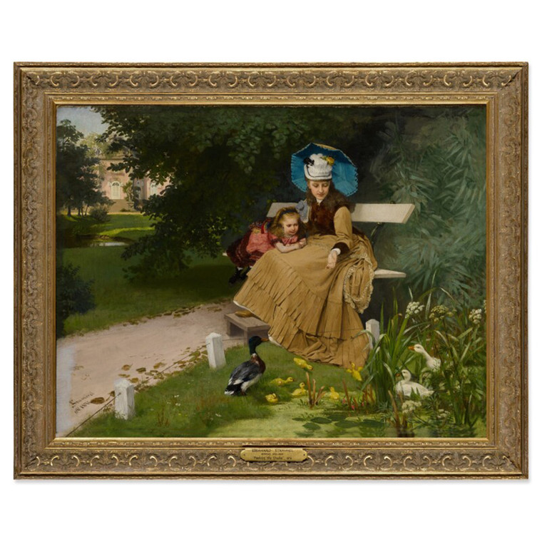 Feeding the Ducks by Eberhard Stammel German   (1833-1906 )
