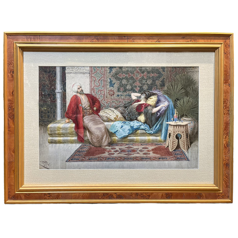 A Fine Orientalist Watercolor by Giuseppe Aureli 