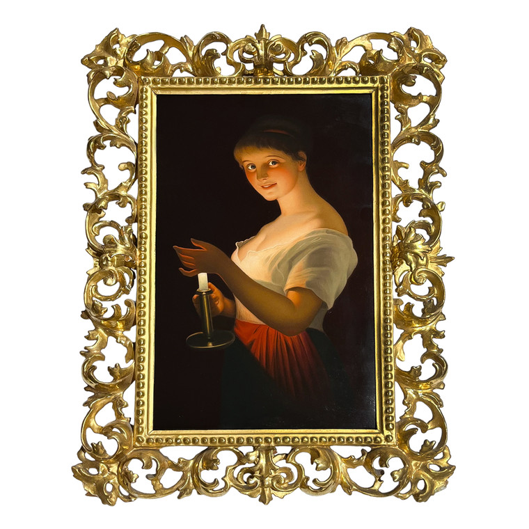 Goodnight KPM Porcelain Plaque with Candle Lit Beauty 