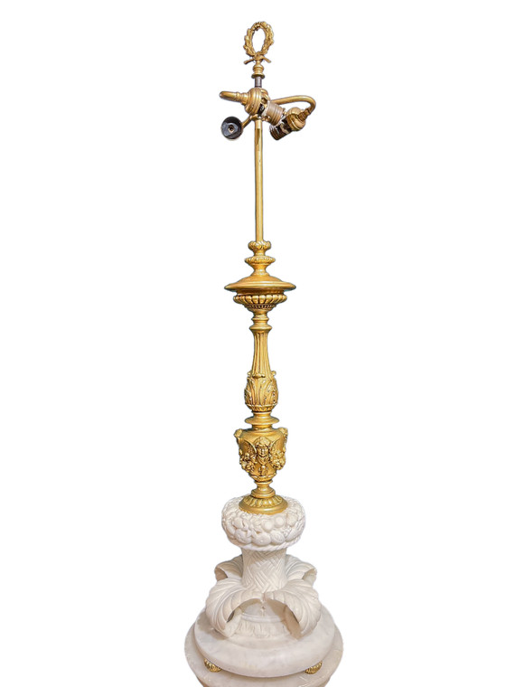  Fine  Caldwell Carved and Cast Marble & Bronze Lamp.