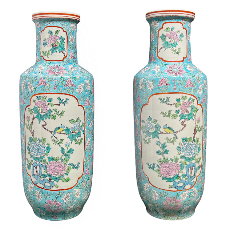 Pair of Light Blue Chinese Vases