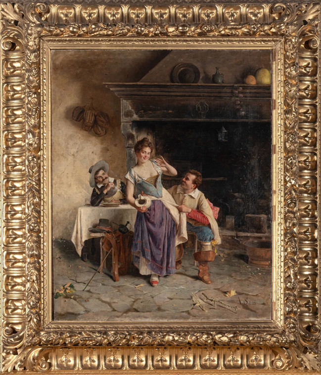 Alessandro Sani Genre Scene Oil Painting