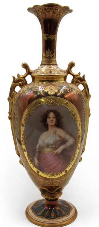 Dresden Porcelain Portrait Vase.