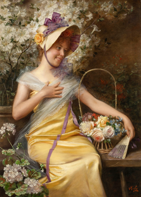 Adriano Goby Oil Portrait of a Romantic  Lady
