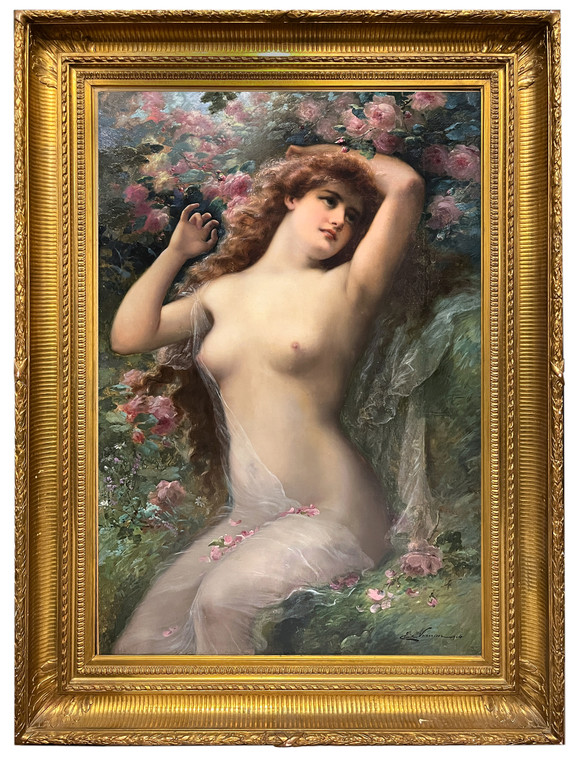 Among The Roses by Emile Vernon (British, 1872-1919)