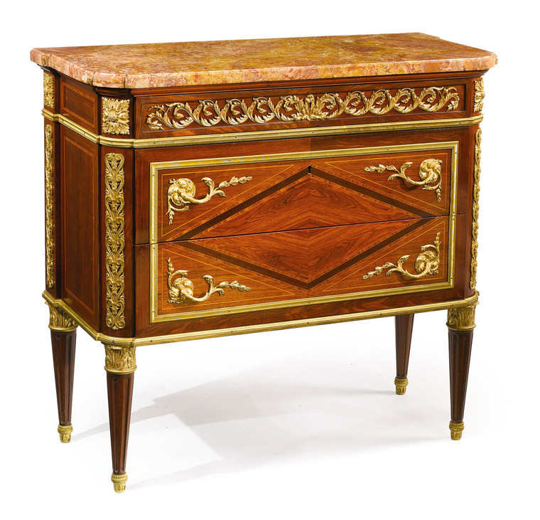 Louis XVI Style Commode After Jean-Francois Leleu
