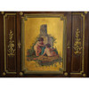 Gilt Bronze Mounted Mahogany and Vernis Martin Decorated Rouge Marble-Top Cabinet