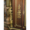 Gilt Bronze Mounted Mahogany and Vernis Martin Decorated Rouge Marble-Top Cabinet