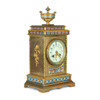 French Champleve Enamel and Gilt-Bronze Mantel Clock