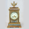 French Champleve Enamel and Gilt-Bronze Mantel Clock