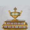 French Champleve Enamel and Gilt-Bronze Mantel Clock