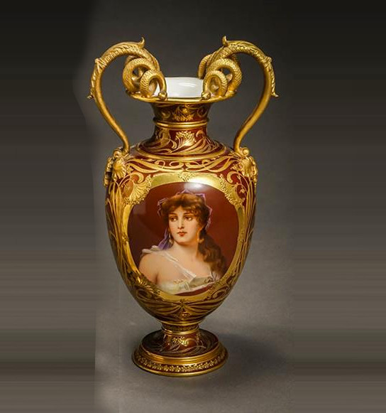 Kartoonコリンシアン　ワールド　ボバン　エウゼビオ　ネドベド　ハジ An Exquisite Berlin KPM Portrait Porcelain 'Orientalin' Two-Handle