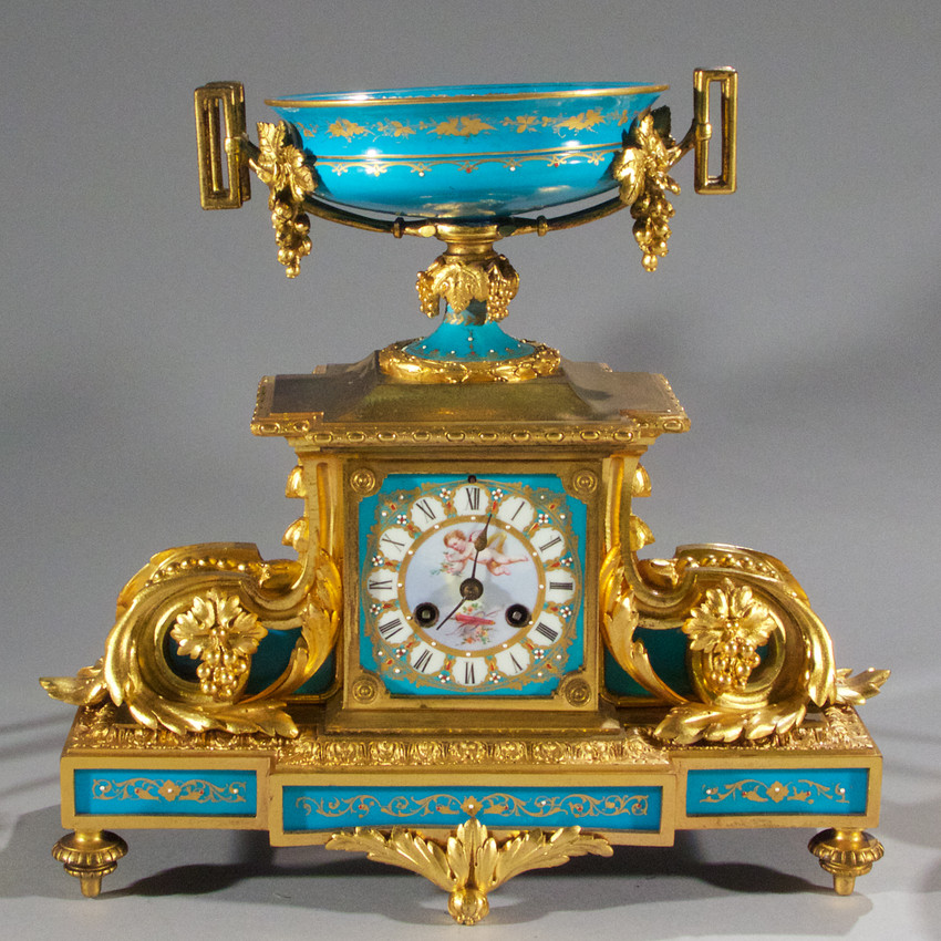 A Fine Quality Sèvres-style Louis XVI Gilt-Bronze and Porcelain