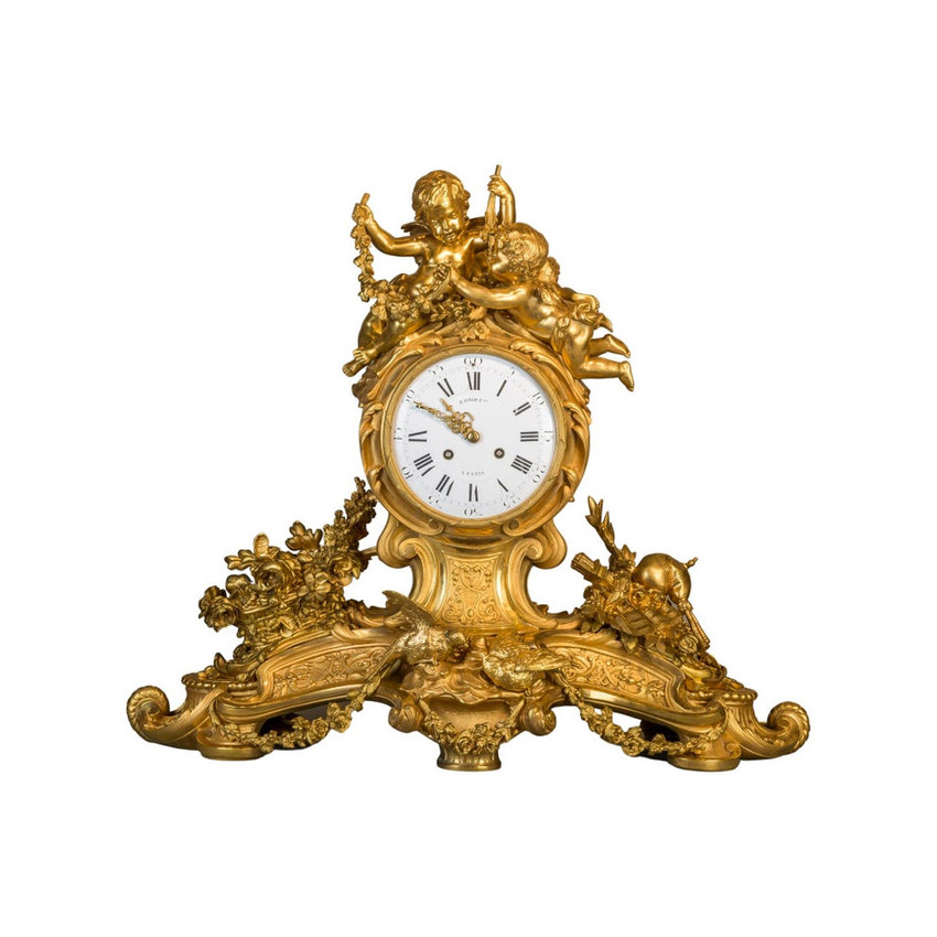 Raingo Freres, A Paris Louis XV Style Gilt Bronze Figural Mantel