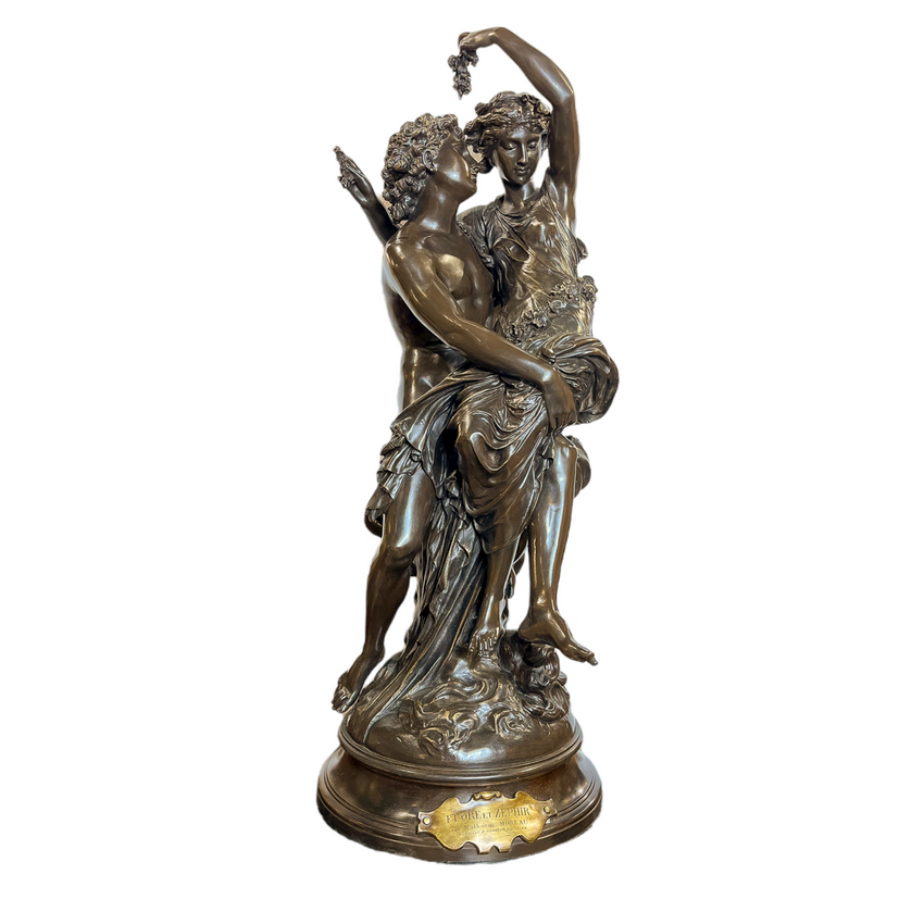 Fine Patinated bronze Flore et Zephyr Statue by Mathurin Moreau