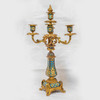 French Champleve gilt bronze and light blue champleve enamel clock set