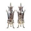 Pair of Silvered Bronze Lamps 