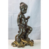 Pair of Gilt and Patinated Bronze Cupid Figural Sculptures