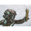 Pair of Gilt and Patinated Bronze Cupid Figural Sculptures