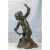 Pair of Gilt and Patinated Bronze Cupid Figural Sculptures