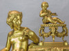 Figural Gilt Bronze Mantel Clock Three-piece Garniture