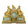 Figural Gilt Bronze Mantel Clock Three-piece Garniture