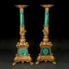 Pair of Malachite and Ormolu Torchere 