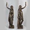 Pair of Important Bronze Figural Torcheres