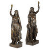 Pair of Important Bronze Figural Torcheres