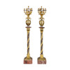 Gilt and Silvered Bronze Candelabras on Pedestal