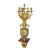 Gilt and Silvered Bronze Candelabras on Pedestal