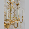 Gilt-Metal and Rock Crystal Cage-Formed Eight-Light Chandelier