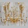 Gilt-Metal and Rock Crystal Cage-Formed Eight-Light Chandelier