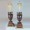 Pair of Neo-Classical Revival Bronze Urns Mounted as Lamps