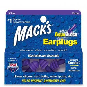 Mack's AquaBlock Reusable Swimming Ear Plugs (2 Pairs) Mack's AquaBlock Reusable Swimming Ear Plugs (2 Pairs)