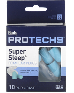 Flents Super Sleep Foam Ear Plugs (NRR 29) (10 Pairs w/Carry Case) Flents Super Sleep Foam Ear Plugs (NRR 29) (10 Pairs w/Carry Case)