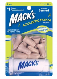 Mack's Acoustic Foam Ear Plugs (NRR 20) (7 Pairs w/ Carry Case) Mack's Acoustic Foam Ear Plugs (NRR 20) (7 Pairs w/ Carry Case)