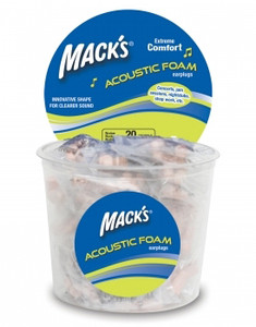 Mack's Acoustic Foam Ear Plugs (NRR 20) (Tub of 100 Pairs) Mack's Acoustic Foam Ear Plugs (NRR 20) (Tub of 100 Pairs)