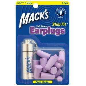 Mack's Slim Fit Smaller Soft Foam Ear Plugs (NRR 29) (7 Pairs w/ Carry Case) Mack's Slim Fit Smaller Soft Foam Ear Plugs (NRR 29) (7 Pairs w/ Carry Case)