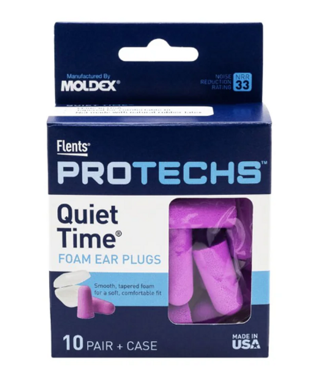 Flent's ProTechs Quiet Time Soft Comfort Ear Plugs (10 PR) NRR 33