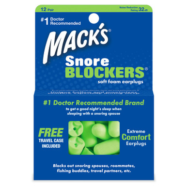 Mack's® Snore Blockers™ Soft Foam Ear Plugs (NRR 32) (12