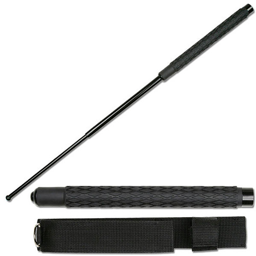 Telescoping metal baton, available in 21" or 26" length, includes sheath. Age restriction of 18 years and older.