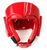 Red foam open face sparring helmet.