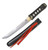 17" length tanto, made of 1045 Carbon Steel. Lacquered wood sheath.