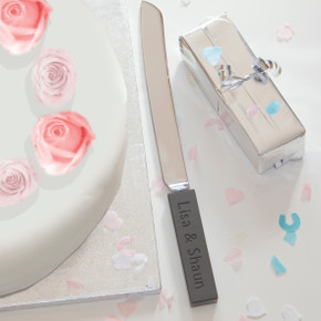 Wedding Cake Knife Personalised Slate Handle