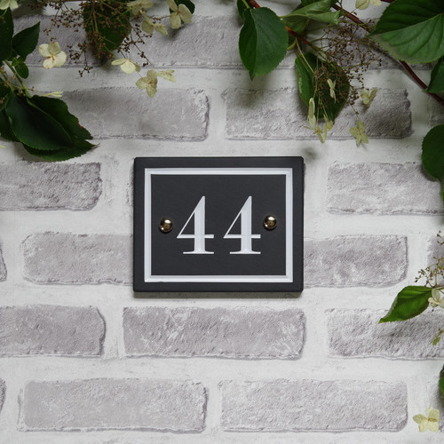 13cm x 10cm, Traditional Font, White