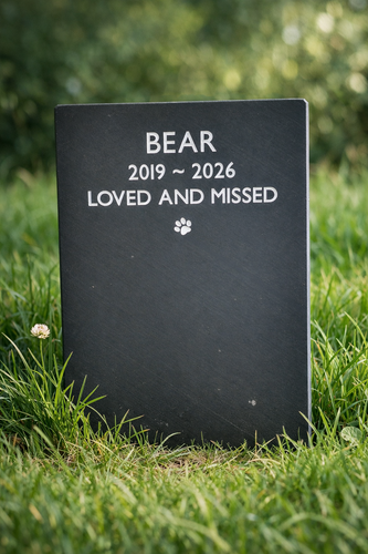Pet Headstone with Straight Top