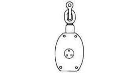 IMPA 231601 WOODEN BLOCK 1-SHEAVE 5" 14mm SWIVEL HOOK & BECKET